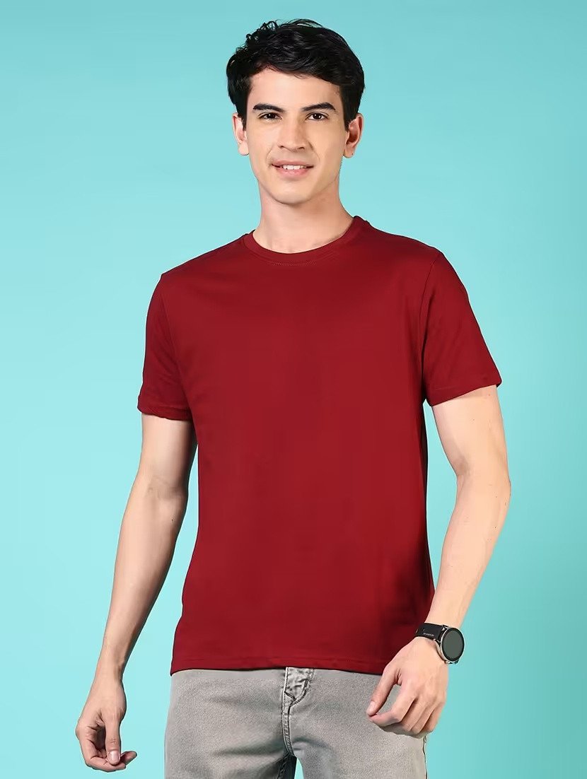 Men Solid short sleeve regular fit t-shirt