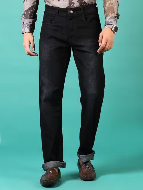 Men Washed mid rise jeans