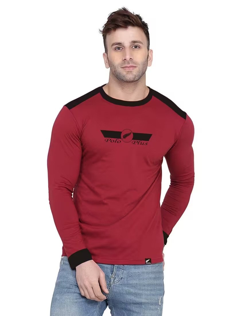 Men Block print long sleeve t-shirt